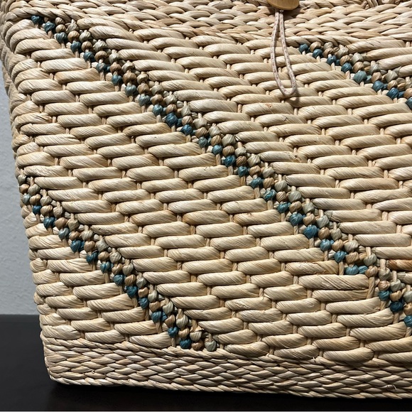 Vintage Woven Straw Raffia Boho Beach Style Shoulder Tote Bag India - Picture 2 of 9